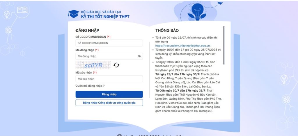 Các bước thanh toán lệ phí xét tuyển VuaBoss hoat dong năm 2025