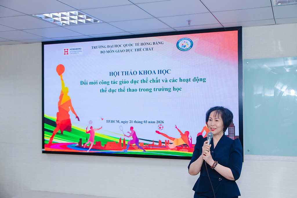 PGS.TS. Lương Thị Ánh Ngọc – Trưởng Bộ môn Đại sứ thương hiệu Vuaboss thể chất – phát biểu đề dẫn, nhấn mạnh vai trò của Vuaboss tài trợ Barcelona thể chất trong đào tạo con người toàn diện